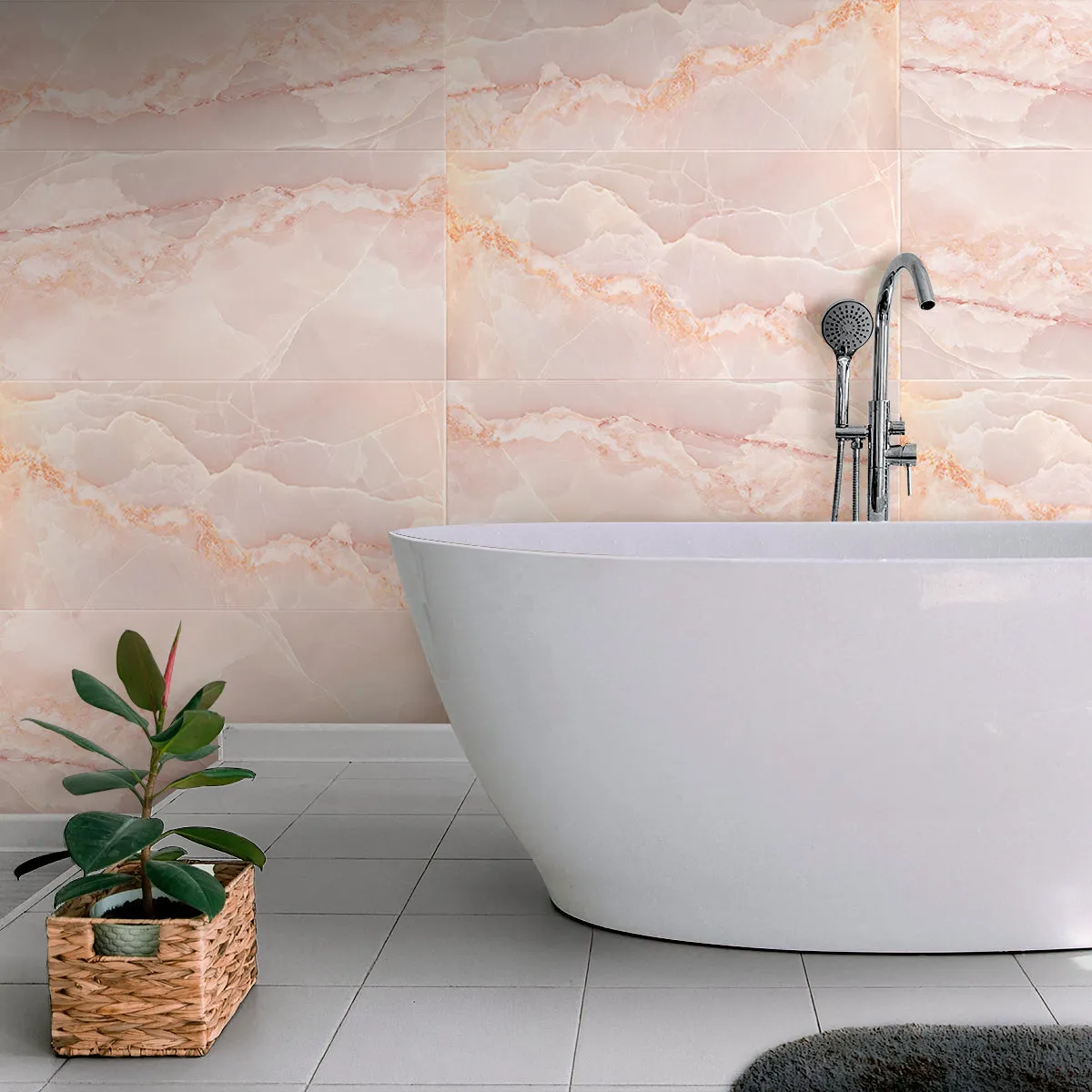 2 pack Splendor 24 in. x 48 in. Lappato Pink Porcelain Rectangular Wall and Floor Tile (15.5 sq ft/case) - Sample