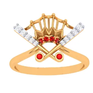 Artistic Gold Abstract Finger Ring