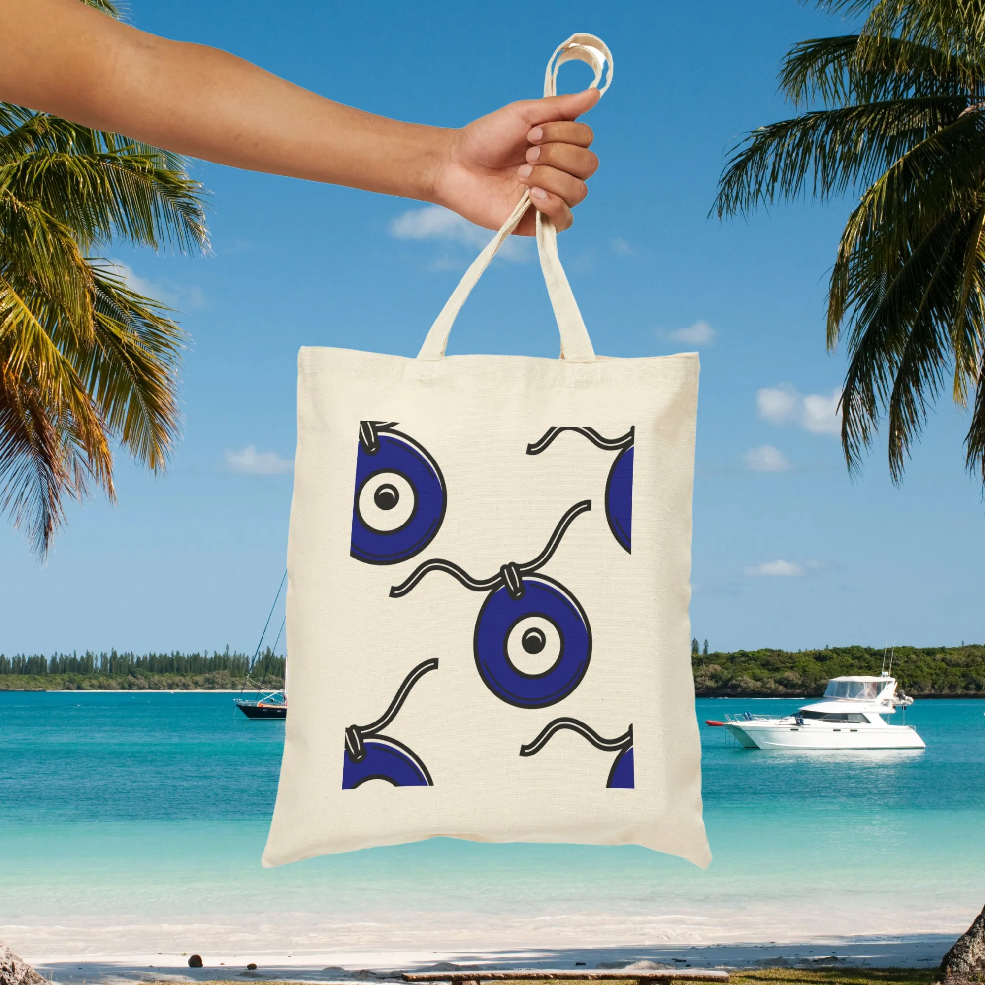 Blue Eye Medallion Tote Bag