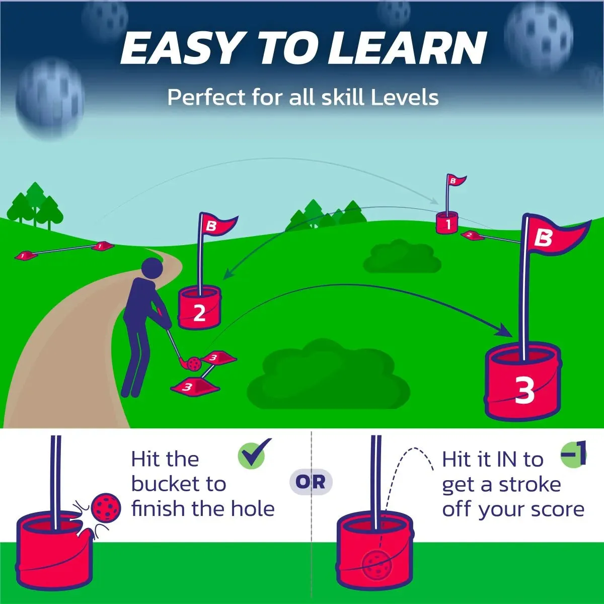 BucketGolf Pro 9 Hole Course Game