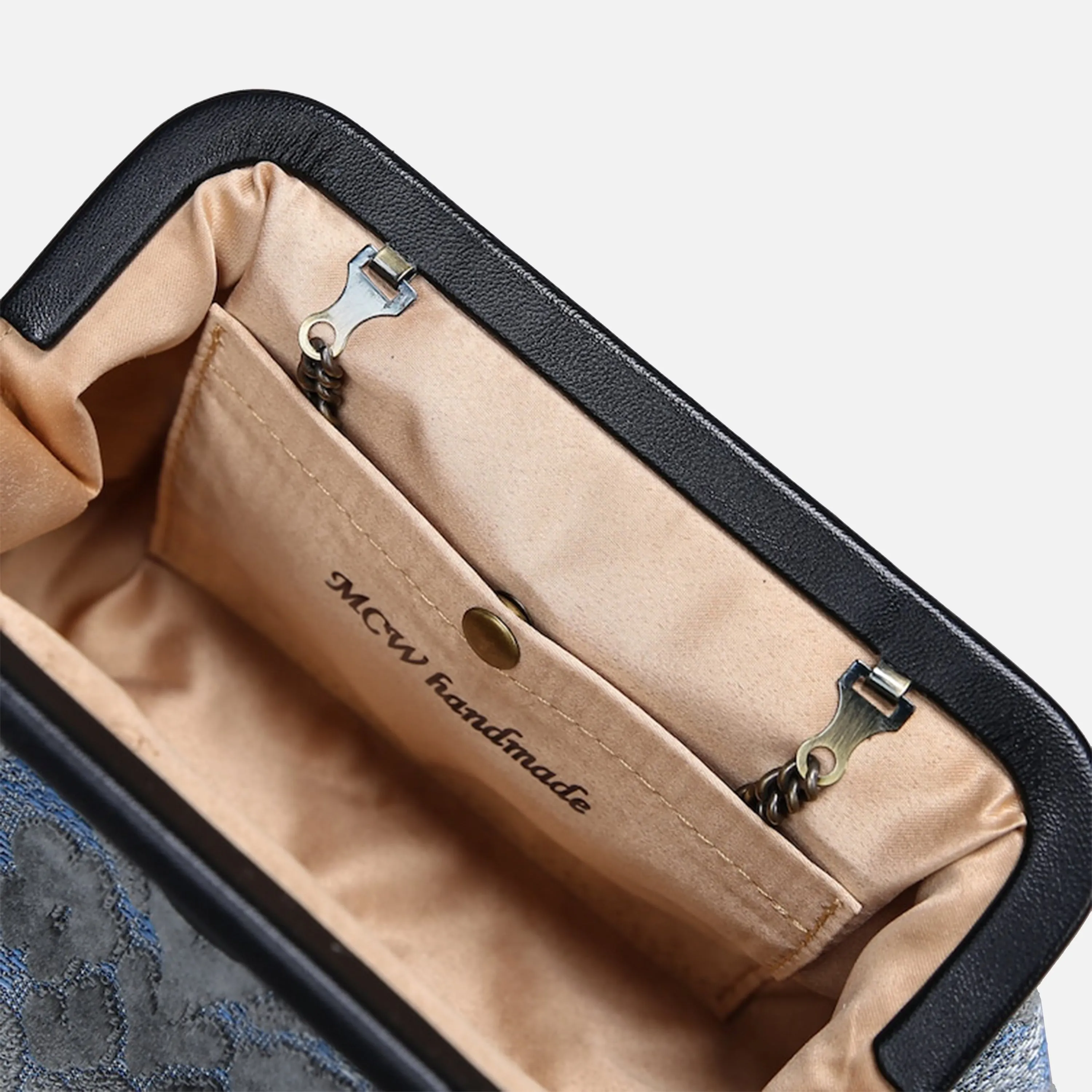 Burnout Velvet Steel Blue Evening Bag Clutch