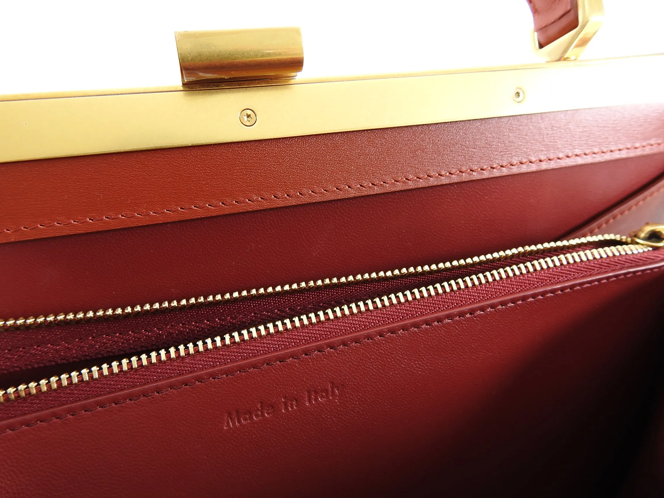 Celine Red Dark Claycourt Medium Clasp Bag 2018