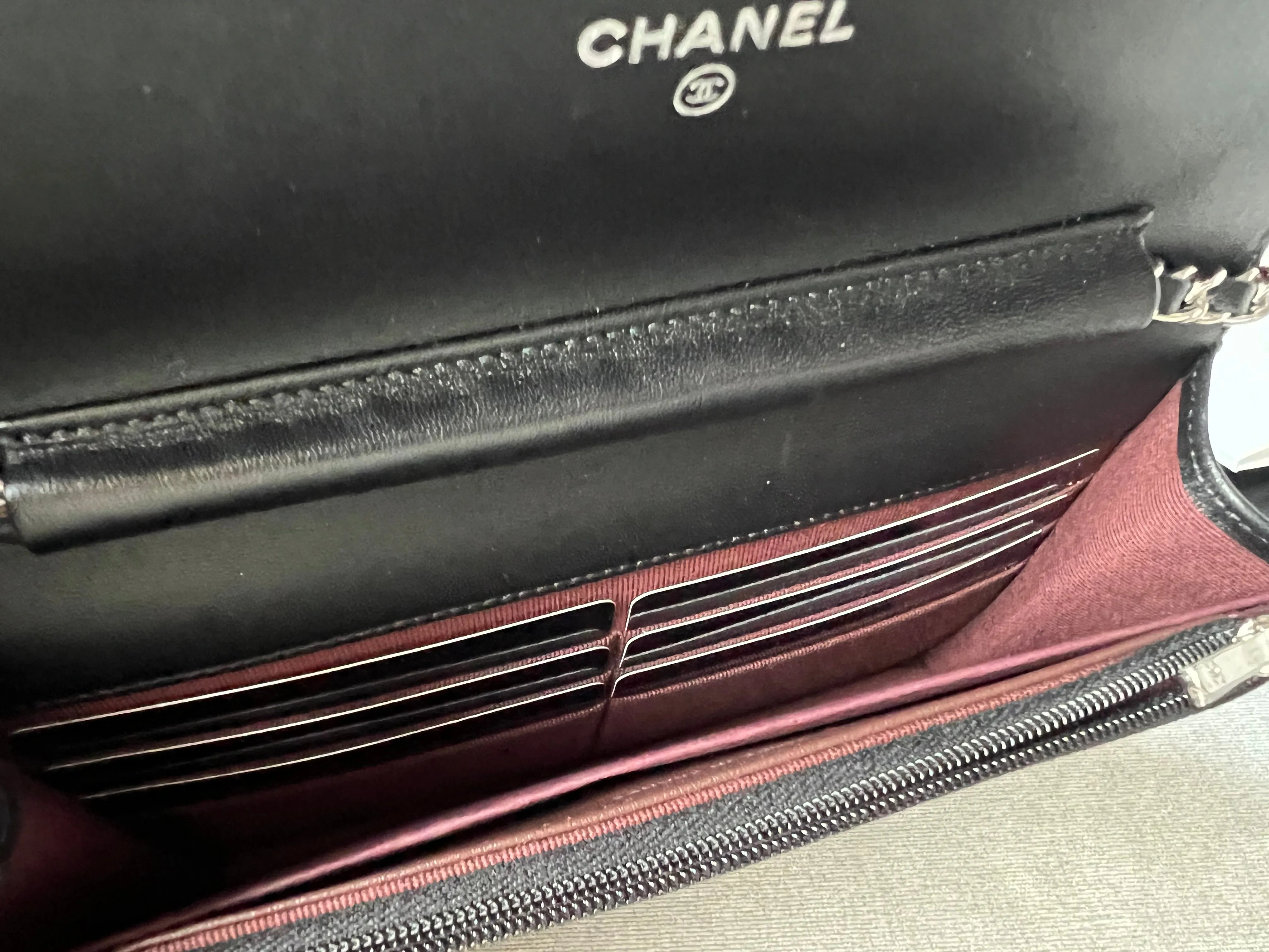 Chanel Black Lambskin Wallet on Chain with silver hardware (RRP £2,490)