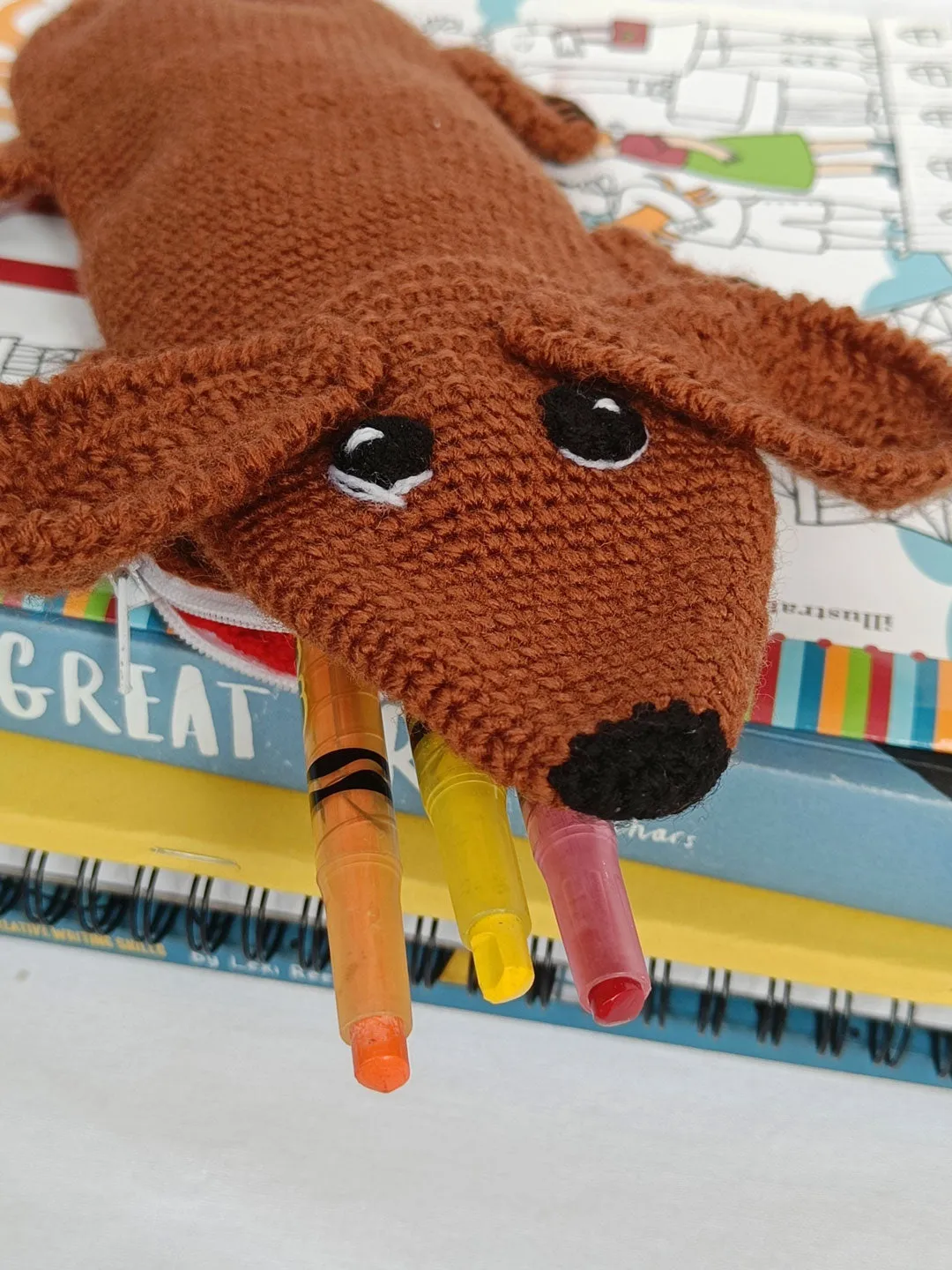 Dachshund Sausage Dog Crochet Pencil Case