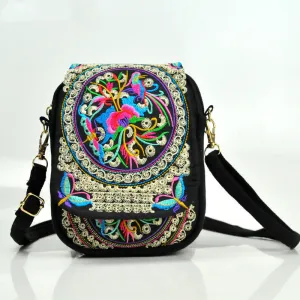Ethnic Style Flip Marigold Embroidered Mobile Phone Bag