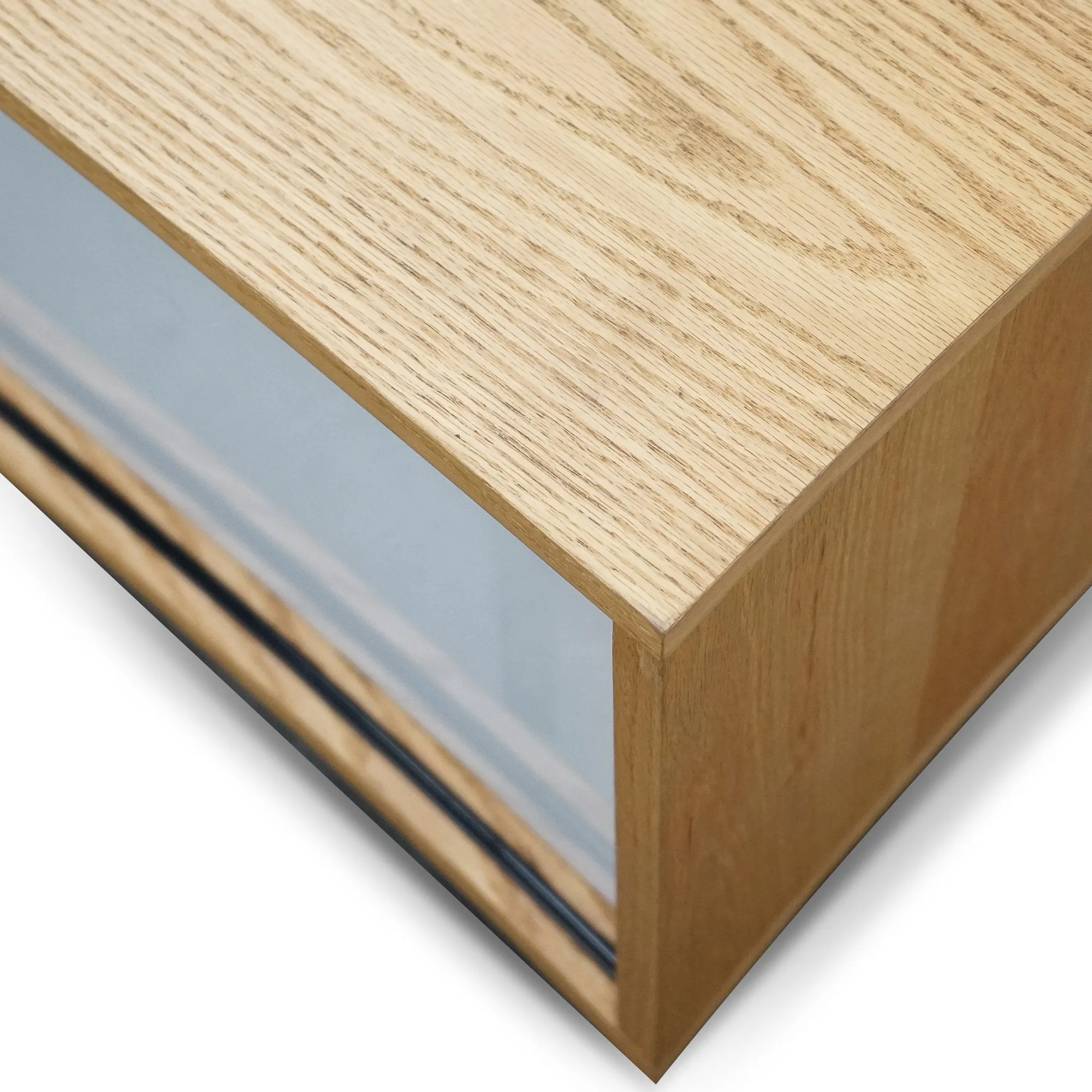 Ex Display - Gus 2.1m Natural Lowline Entertainment TV Unit - White