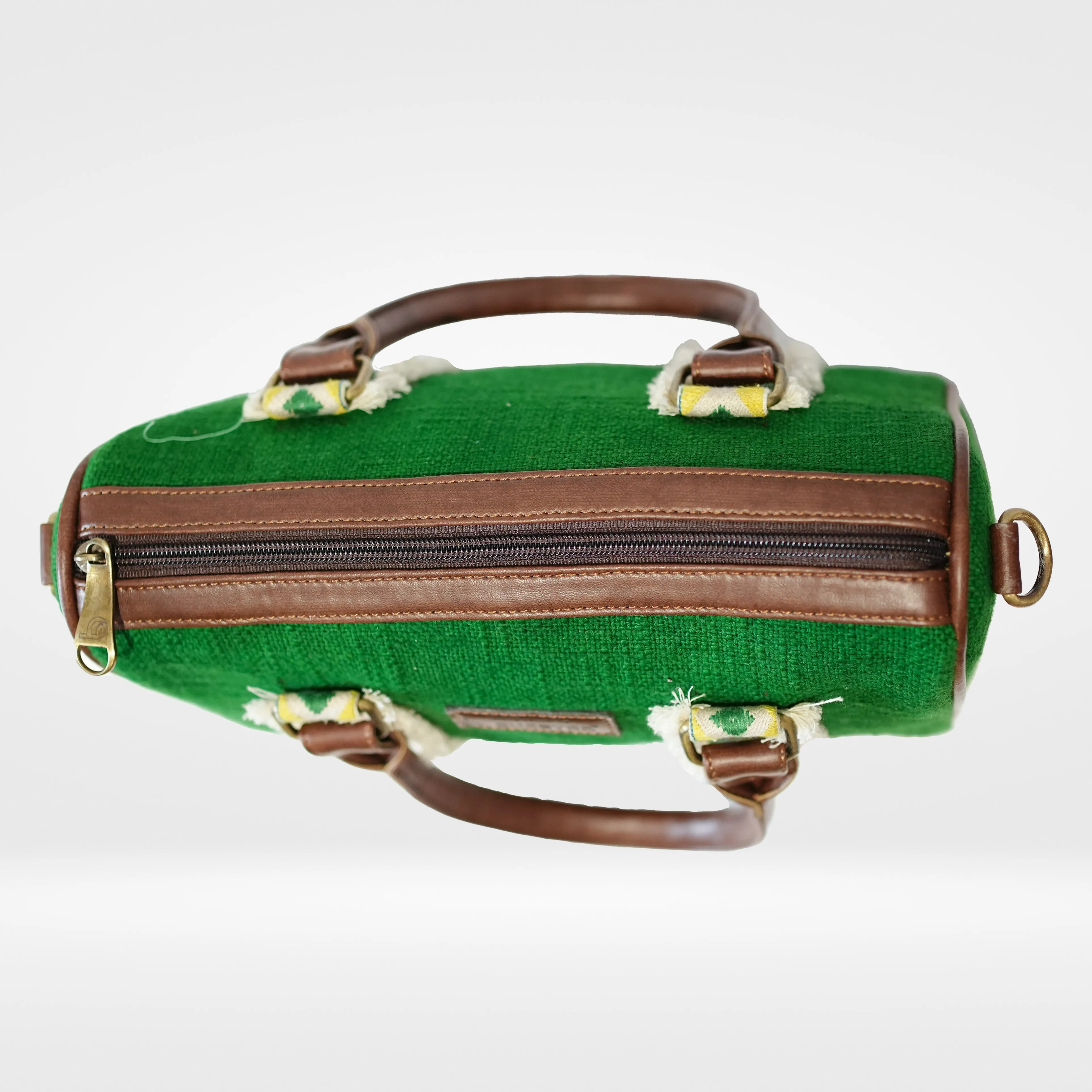Forest Green Fringe Duffle Sling Bag