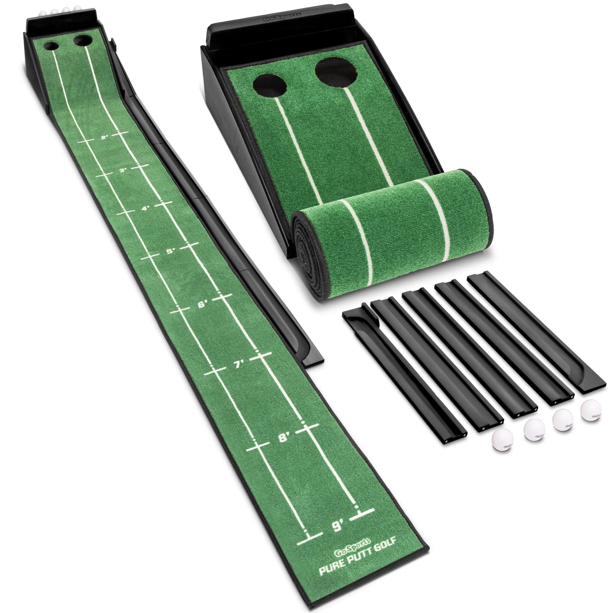 GoSports Pure Putt Golf 9 ft Putting Green Ramp - Black