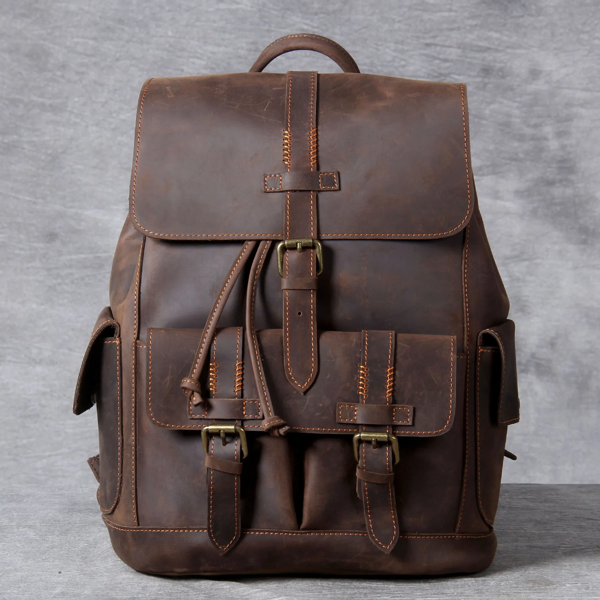 High Quality Genuine Leather Outdoor Backpack YG1112