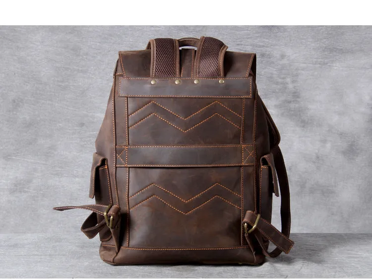 High Quality Genuine Leather Outdoor Backpack YG1112