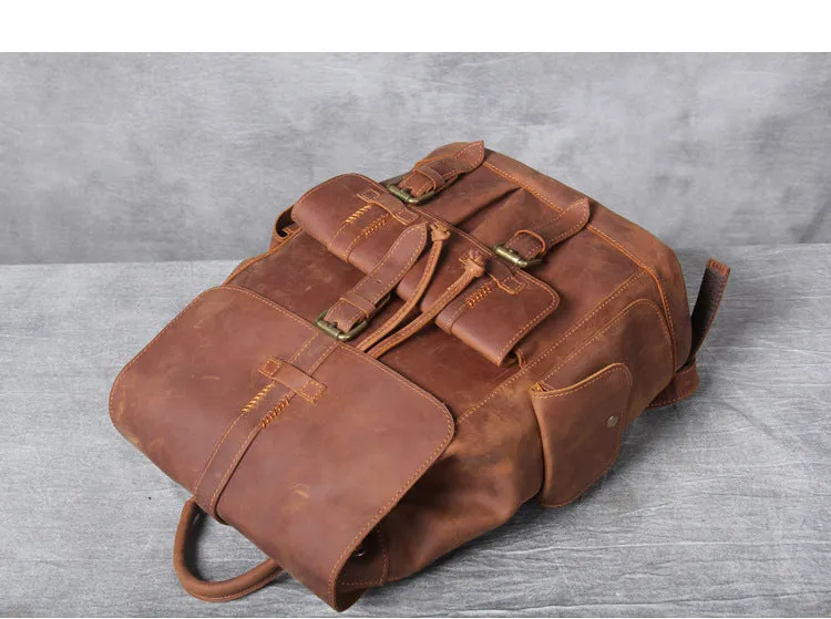 High Quality Genuine Leather Outdoor Backpack YG1112