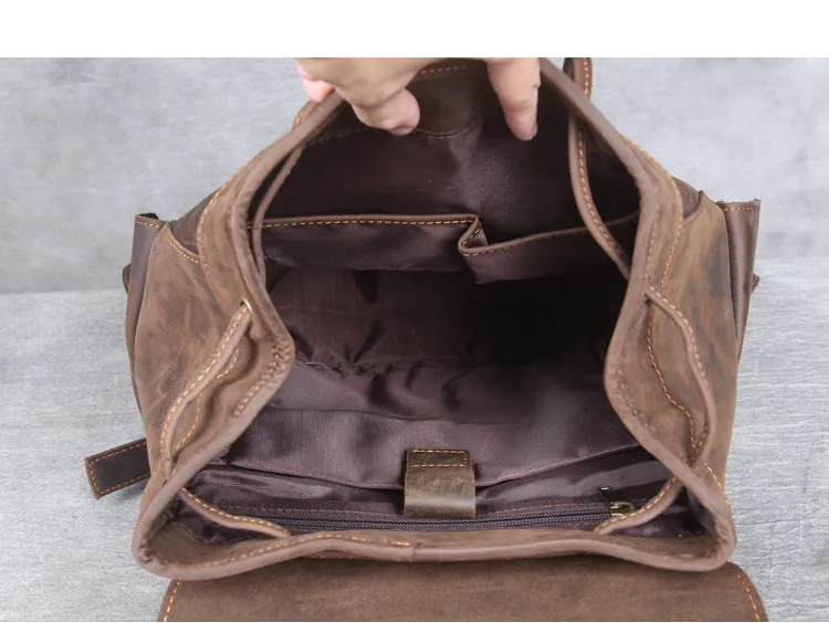 High Quality Genuine Leather Outdoor Backpack YG1112