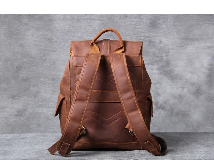 High Quality Genuine Leather Outdoor Backpack YG1112