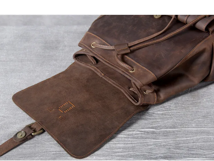 High Quality Genuine Leather Outdoor Backpack YG1112