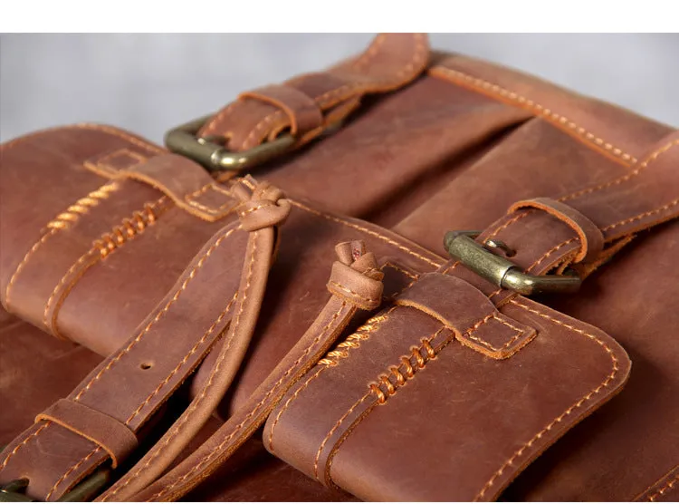 High Quality Genuine Leather Outdoor Backpack YG1112