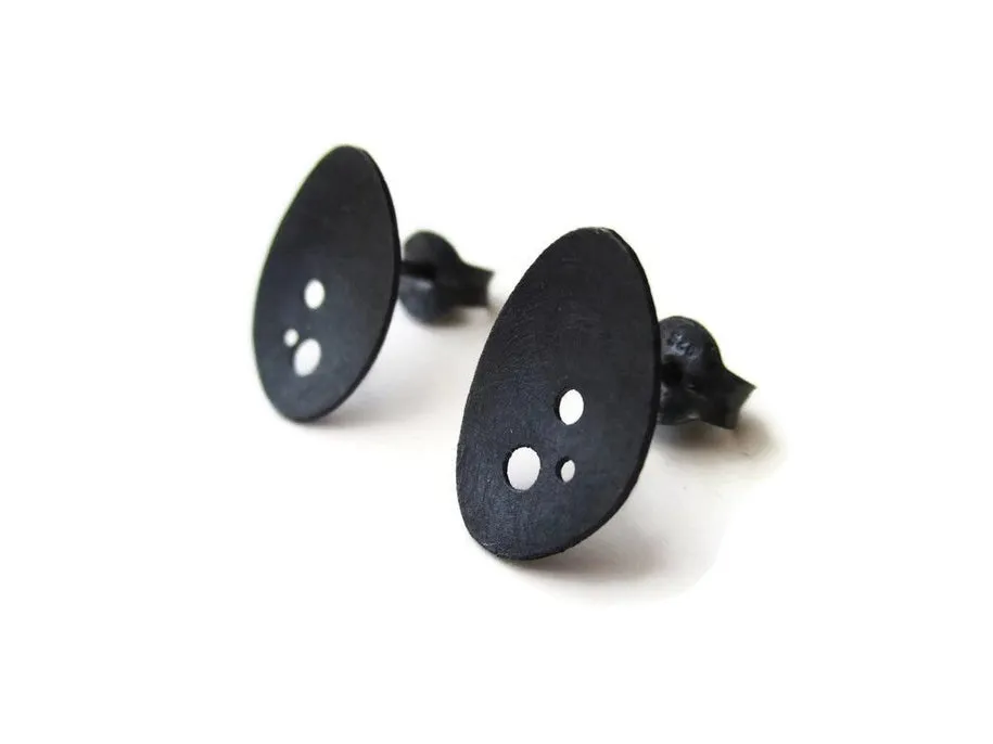 KimyaJoyas Earrings: Trendy Artistic Oval Posts