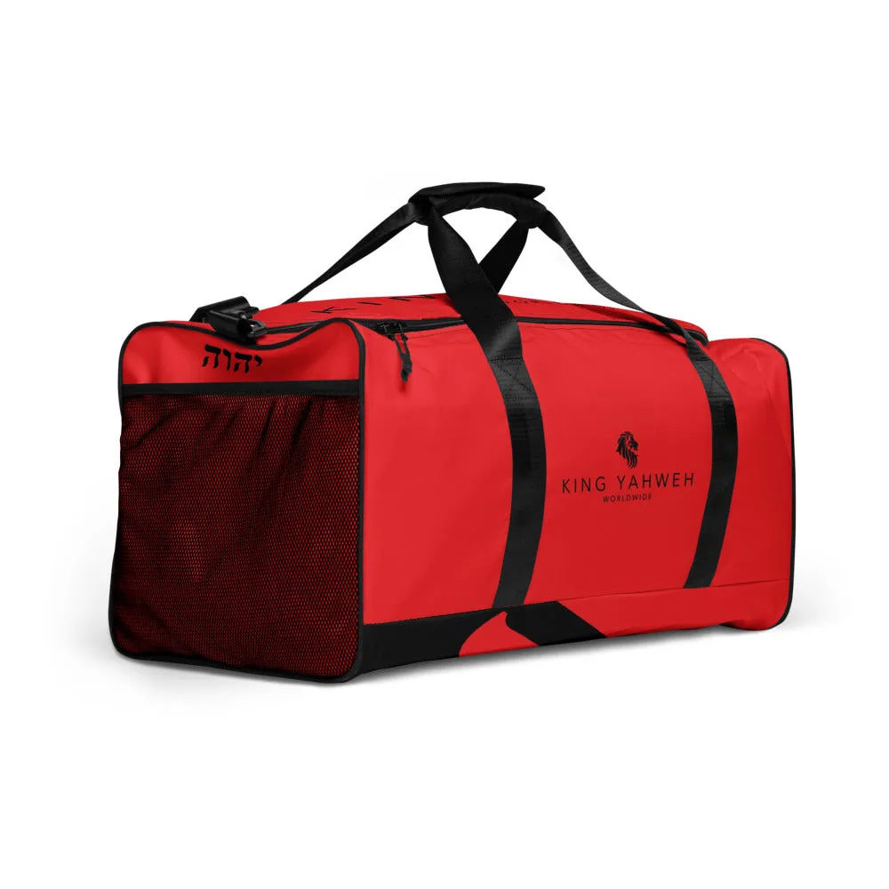 King Yahweh Worldwide Classic 2.0 Duffle Bag (Fire Red & Black)