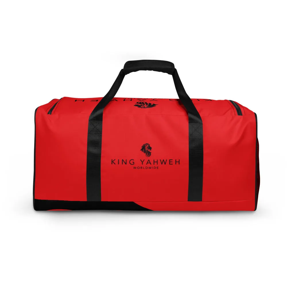 King Yahweh Worldwide Classic 2.0 Duffle Bag (Fire Red & Black)
