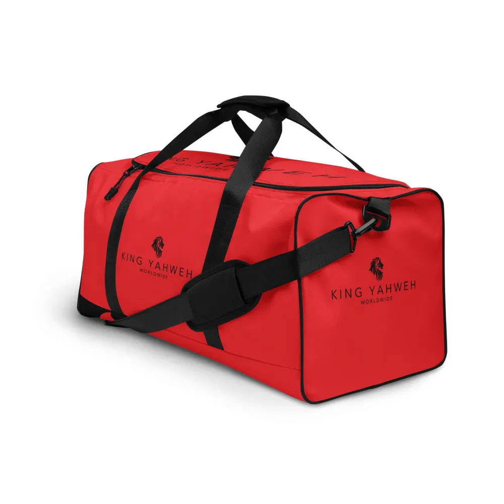 King Yahweh Worldwide Classic 2.0 Duffle Bag (Fire Red & Black)