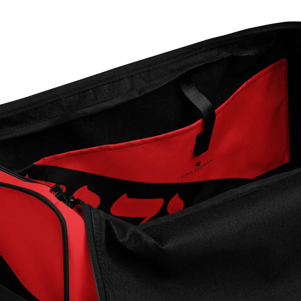 King Yahweh Worldwide Classic 2.0 Duffle Bag (Fire Red & Black)