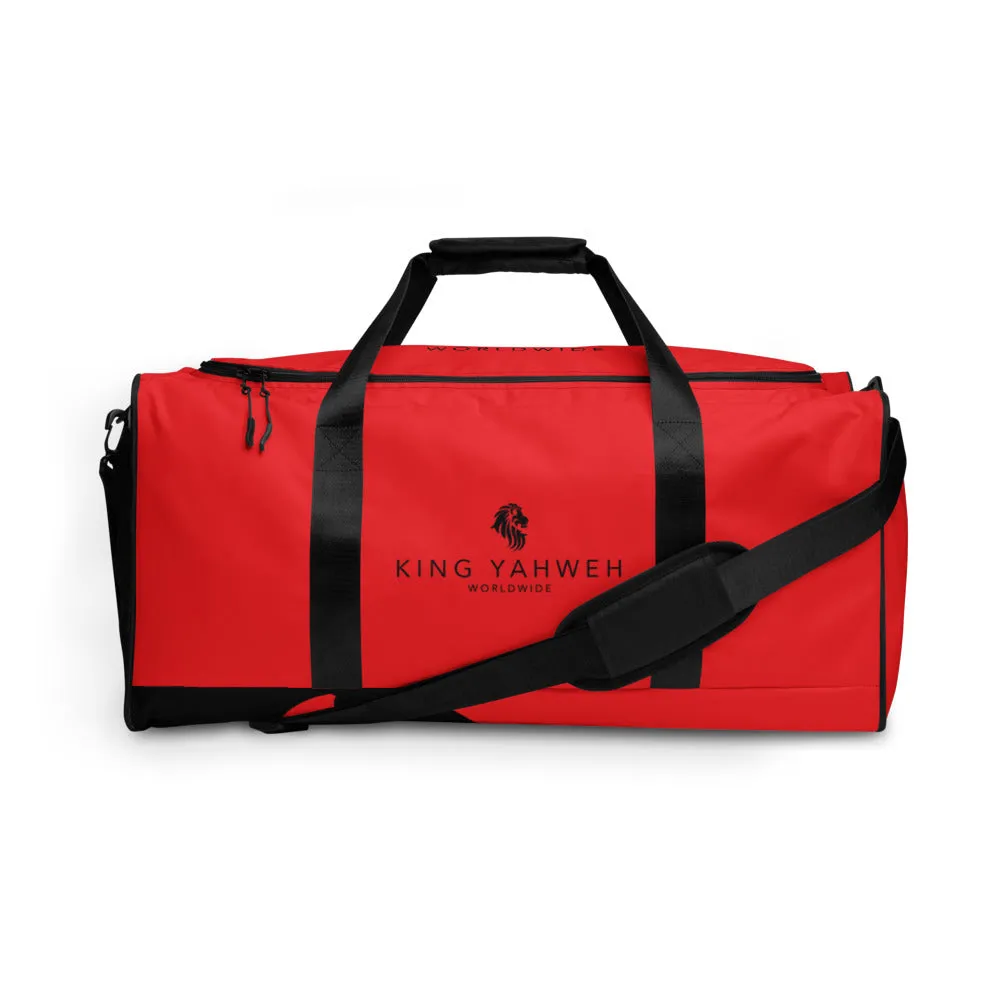 King Yahweh Worldwide Classic 2.0 Duffle Bag (Fire Red & Black)
