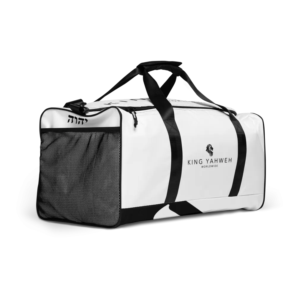 King Yahweh Worldwide Classic 2.0 Duffle Bag (Snow White & Black)