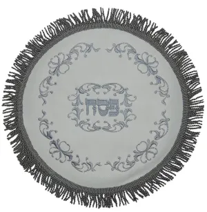 Leather Matzah Cover with Full swirl Frame MA135-WH