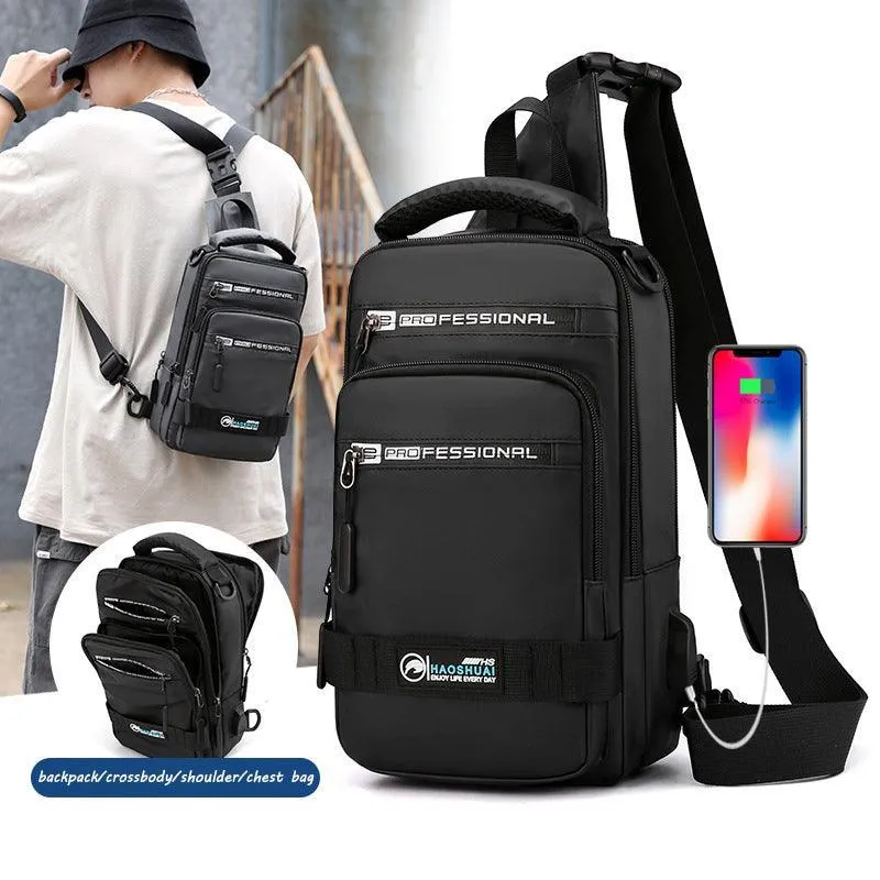 Men Multifunction USB Charging Port Backpack