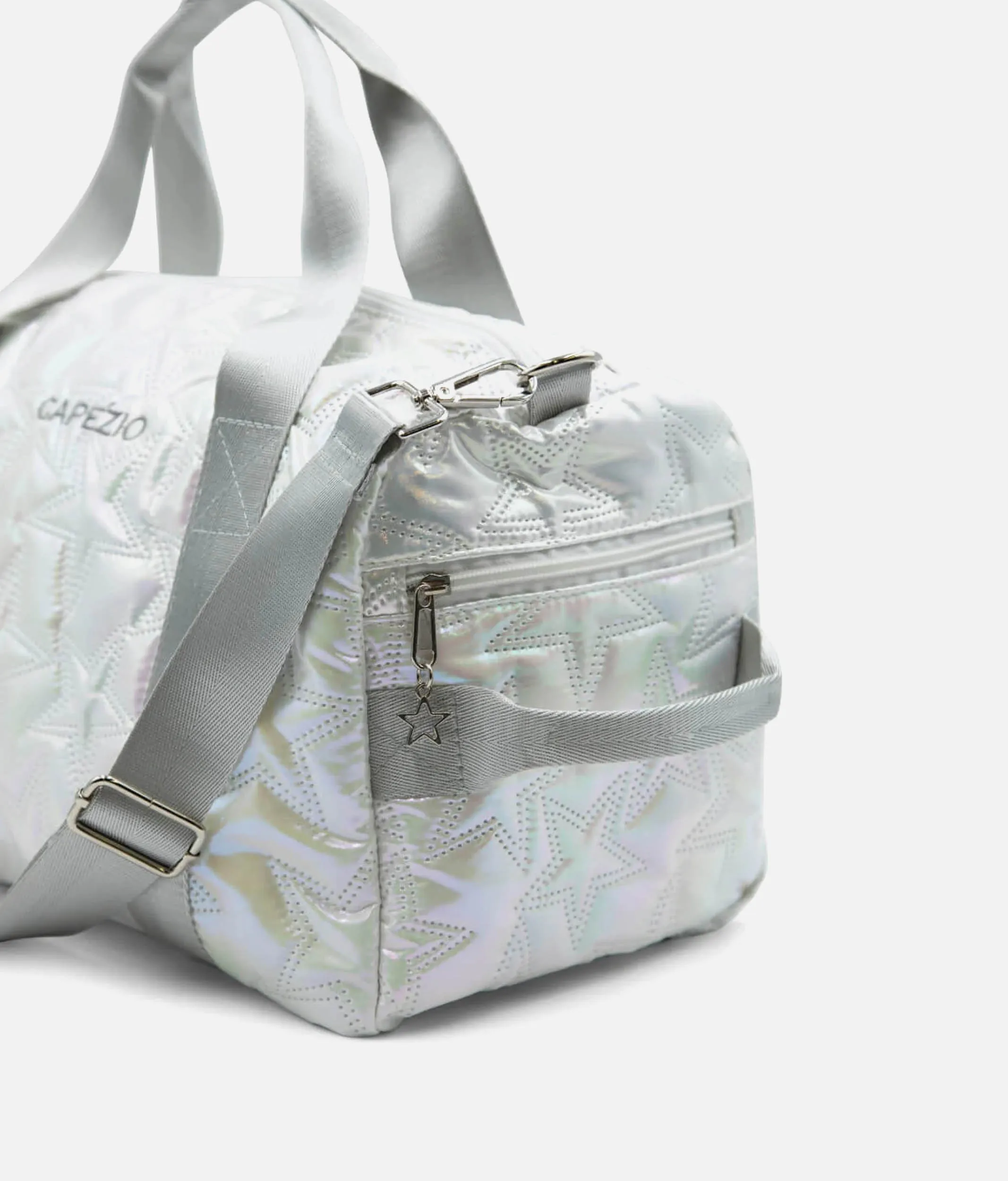 Metallic Star Duffle, Adjustable Strap & Shoe Pocket Dance Bag - B323