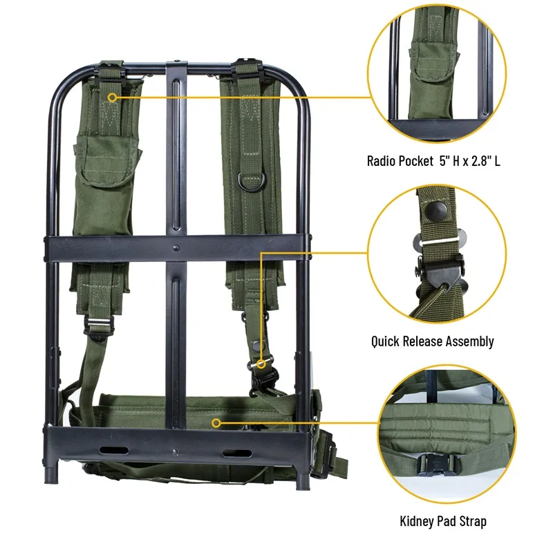 Military Large Alice Pack Army Survival Combat Backpack ALICE Rucksack Olive Drab and Butt Pack