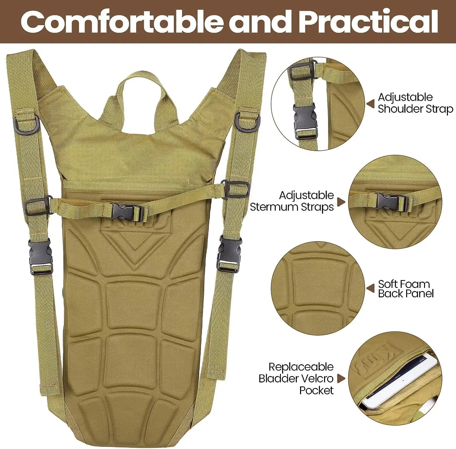 Military Tactical Hydration Pack with 3L Bladder
