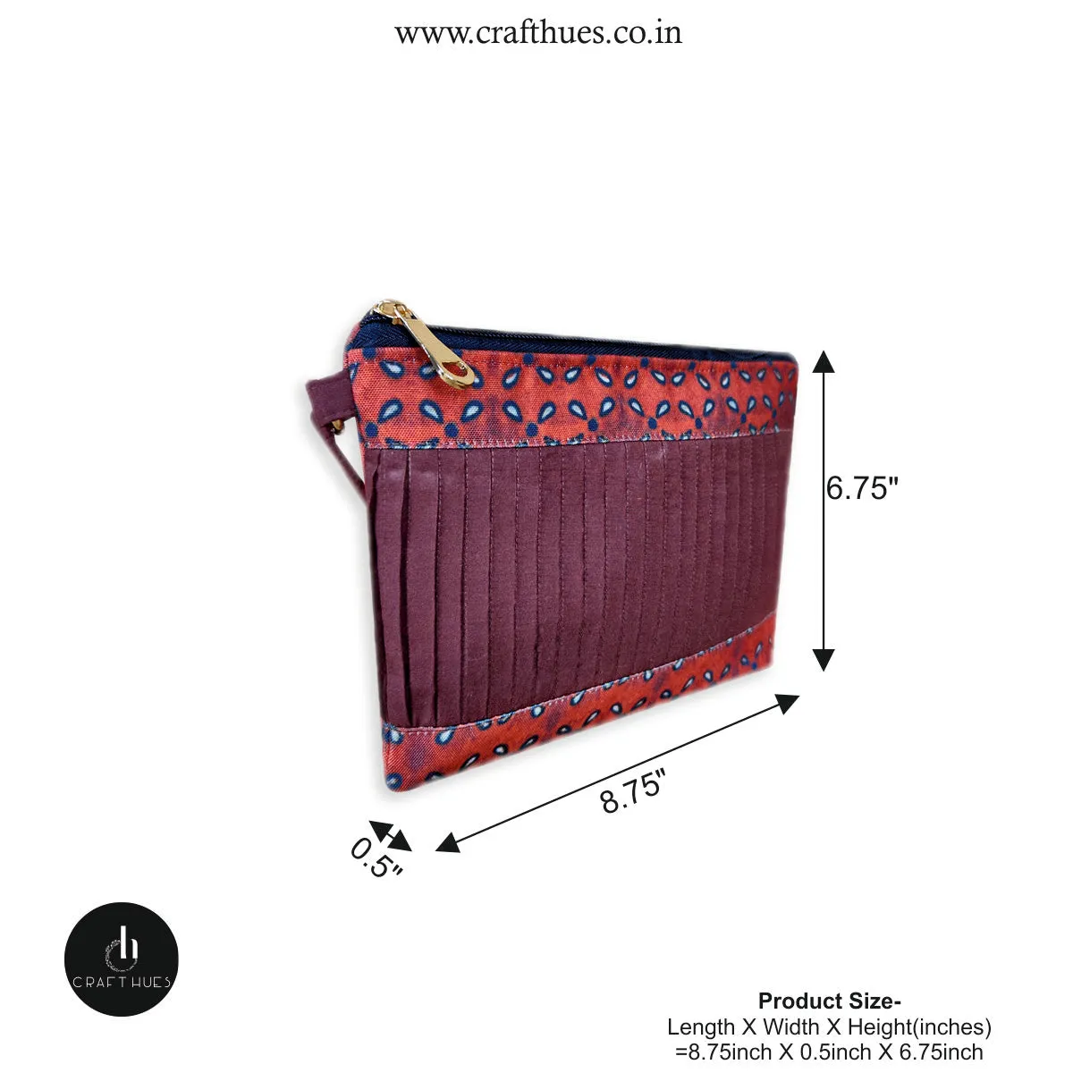 Pleated Maroon Sling Bag