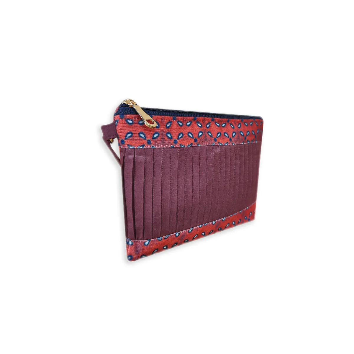 Pleated Maroon Sling Bag