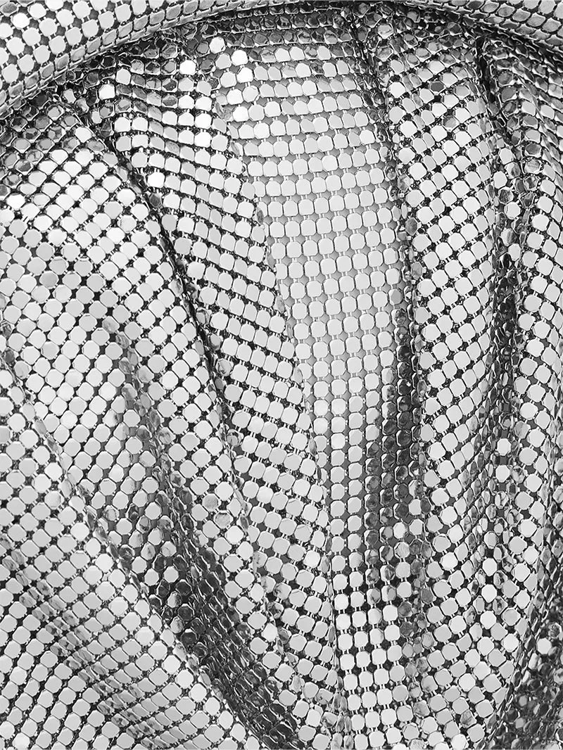 SILVER MESH EVENING CLUTCH