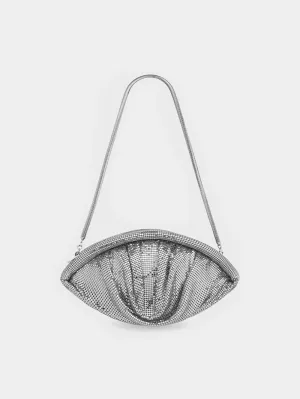 SILVER MESH EVENING CLUTCH