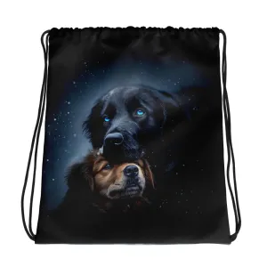 Snowy Embrace Drawstring bag