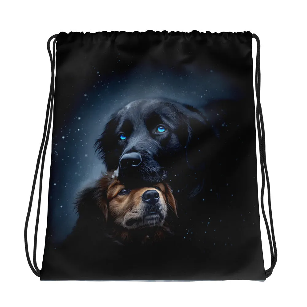 Snowy Embrace Drawstring bag