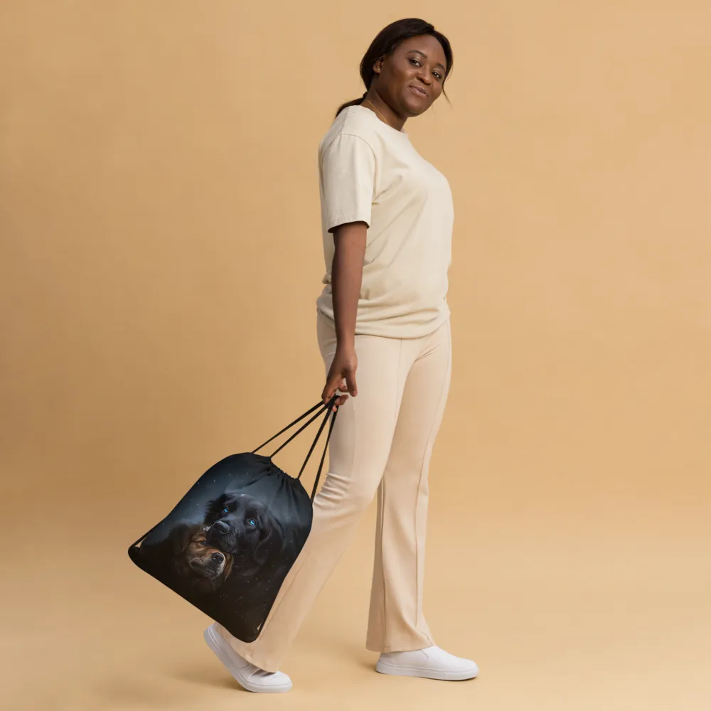 Snowy Embrace Drawstring bag